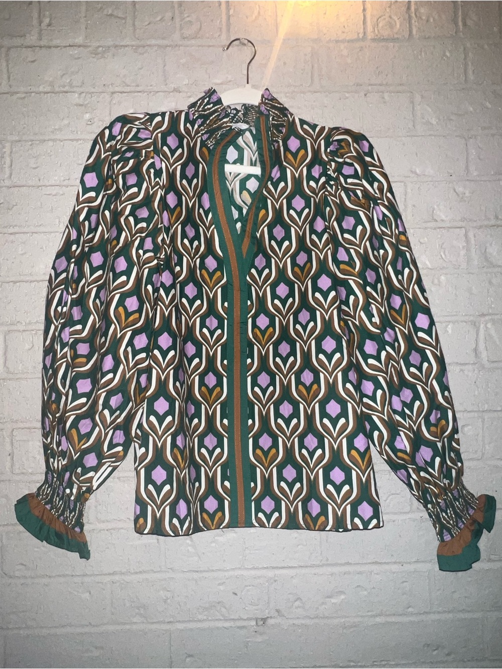 Entro pull over long sleeve blouse size medium